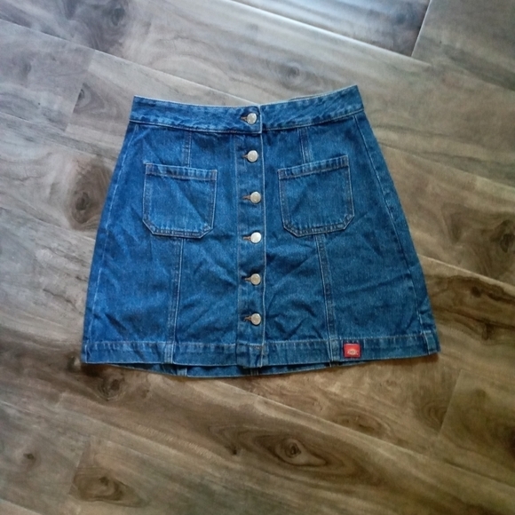dickies denim button up mini skirt size medium - Picture 2 of 5